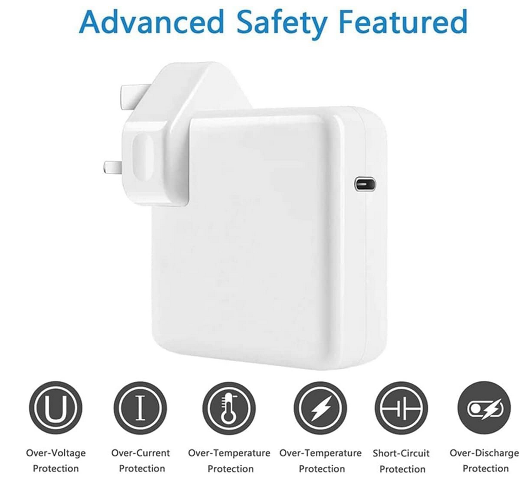 GENERIC 96W Type C Wall Plug Power Adaptor Pd Charger Replacement With 200Cm Cable For Macbook Pro 13 Inch And Type C Mobile And Iphone White